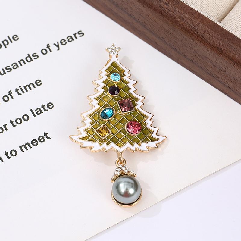 Christmas Tree Brooches For Women Unisex Plant Pins Multi-Color Available Holiday Party Accessories Gifts