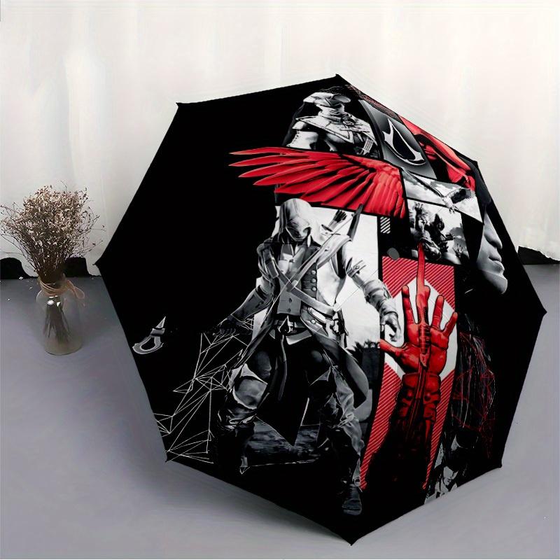 1pc Assassin's Creed Self-Folding Umbrella, 8-Bone Compact Travel Umbrella, Durable Plastic And Iron Frame104