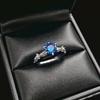 Handicraft Diamond Six-Claw Ring Niche Design Nurture Emerald Sapphire Ring