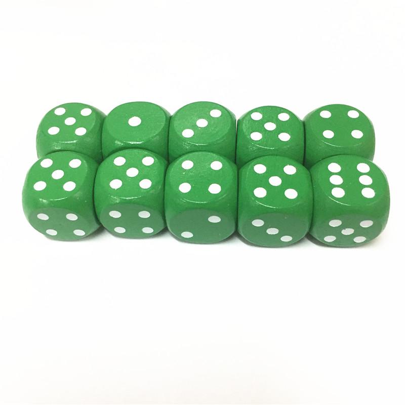 10Pcs Wood Dice D6 Sided Dice 16Mm Digital Number Or Point Cubes Round Coener For Kid Toys Board Games