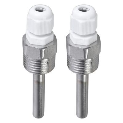 Pair Of Thermowell Sleeves 8x50mm In Stainless Steel Immersions Sleeves For Temperature Sensors Corrosion Resistant