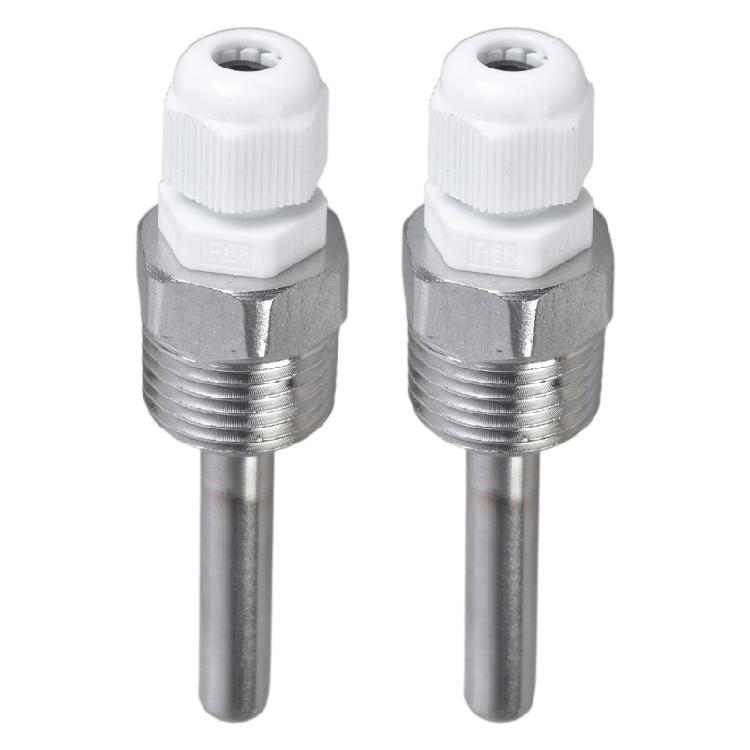 Pair Of Thermowell Sleeves 8x50mm In Stainless Steel Immersions Sleeves For Temperature Sensors Corrosion Resistant