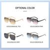 Men's sunglasses, new square metal sunglasses, women's sunscreen half-frame sunglasses.