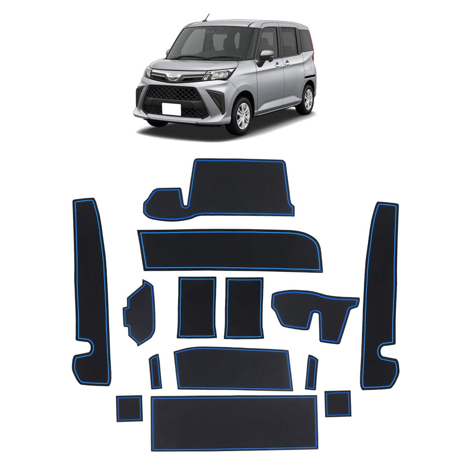 

Коврики в карманы дверей Ruiya для нового Toyota Roomy Interior Roomy Toyota Roomy Pocket 14 Шумные Пользовательские Детали Противоскользящие M900A/M910A, Кастомизация, синий