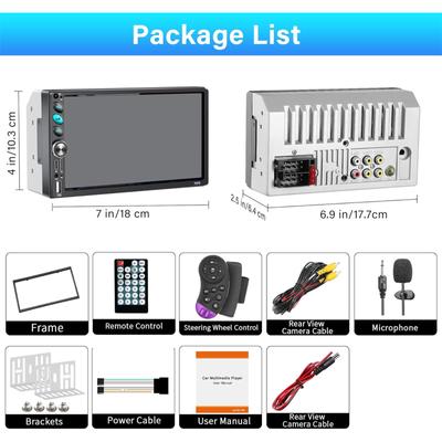 2 Din Autoradio Car Multimedia Player 7 Inch Audio Stereo Radio MP5 Player Touch Screen Mirror Link Bluetooth USB TF