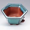 Pottery Flower Pot Bowl Glazed Ceramic Succulent Planter Pot with Hole Polygonal Artistic Ornament for Indoor Outdoor