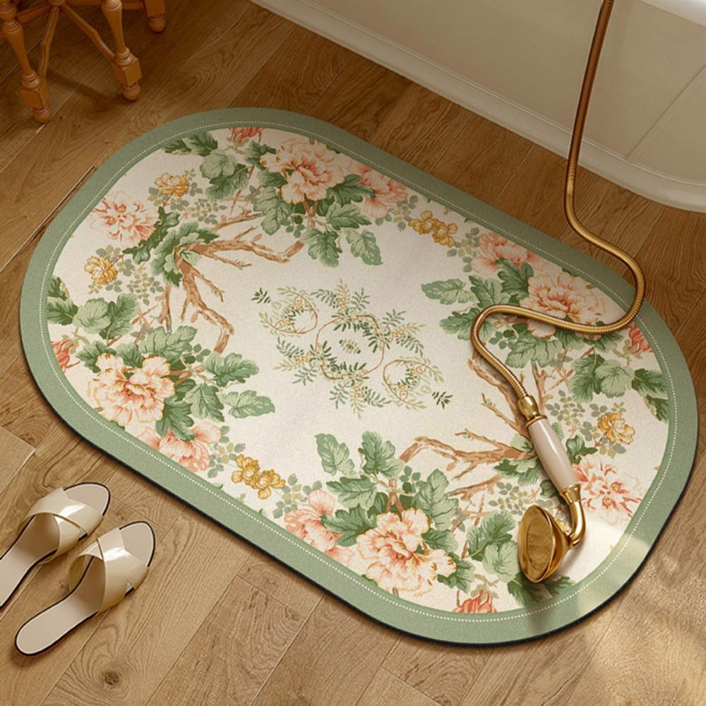 Badrumsmatta Halkfri Superabsorberande Snabbtorkande Dörrmatta Lätt att Rengöra Hemmatta för Badrumsentréer kök