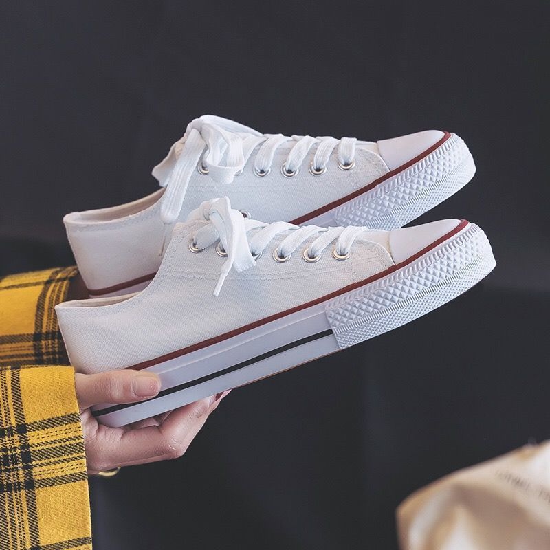 

2025 New Canvas Shoes For Womens Summer Breathable Low Top White Shoe Versatile Flat Bottom Lightweight Comfortable Casual Shoes 35