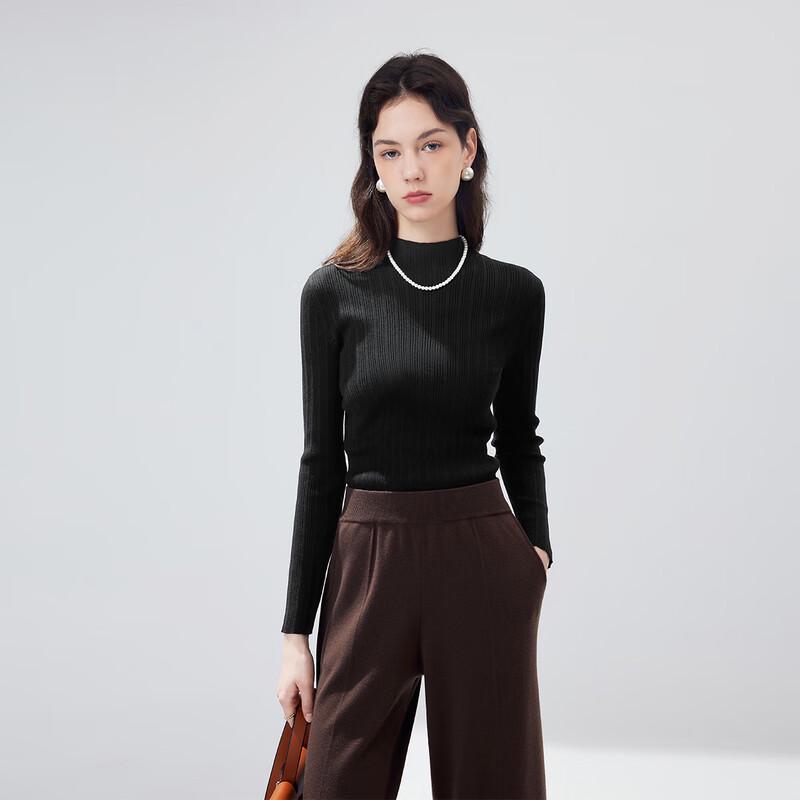 Women's Semi-High Neck Slim-Fit Knit Top