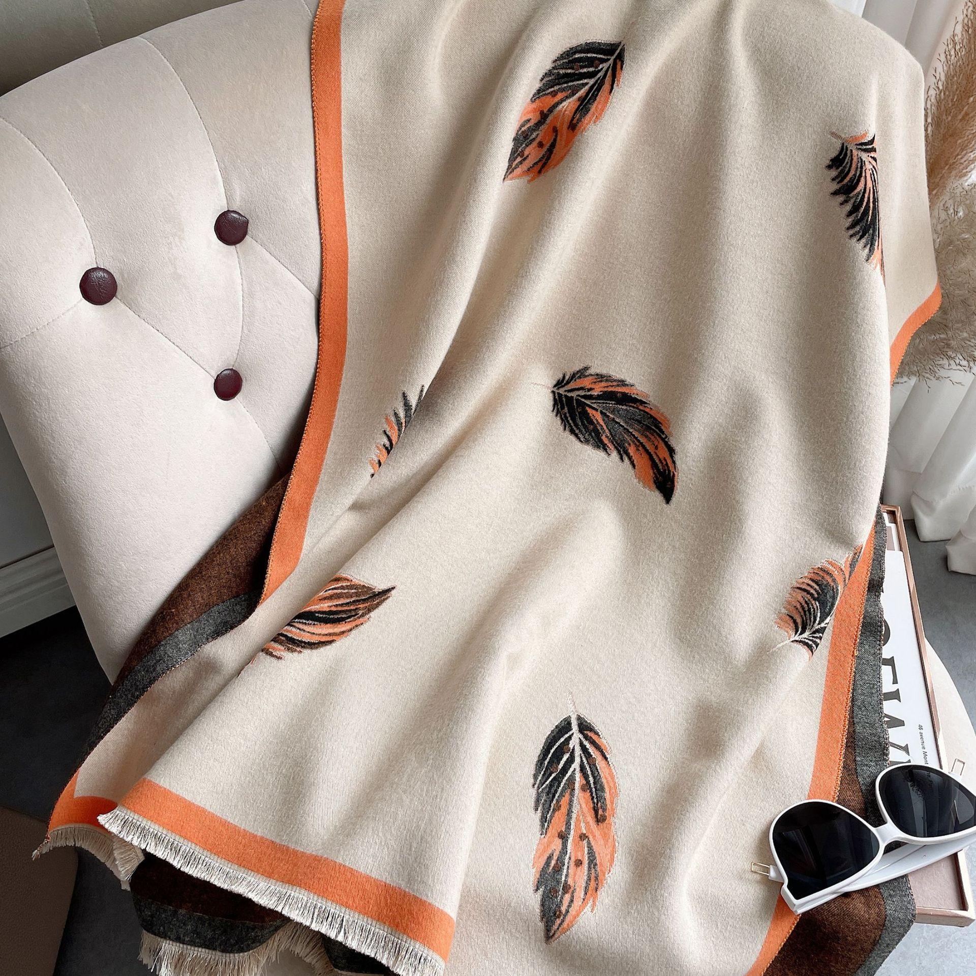 

Женский осенне-зимний шарф из искусственного кашемира, теплая жаккардовая элегантная шаль