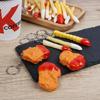 Creative Food Model Keychain: Ketchup, Chicken Nuggets, French Fries Pendant for Student Backpacks