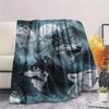 1PC Gray wolf Print Flannel Blanket, High quality Comfortable for All Seasons, Home Decor, Warmth and Comfort