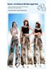 Chinese Style Ink Wash Tie-Dye High-Waisted Wide-Leg Ice Silk Pants for Women