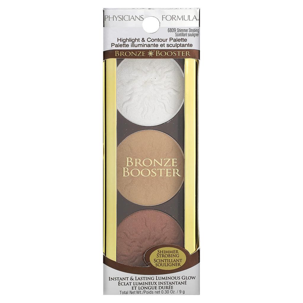 Physicians Formula Paleta de realce e contorno, Bronze Booster, 6809 Shimmer Strobing, 0,30 oz (9 g)