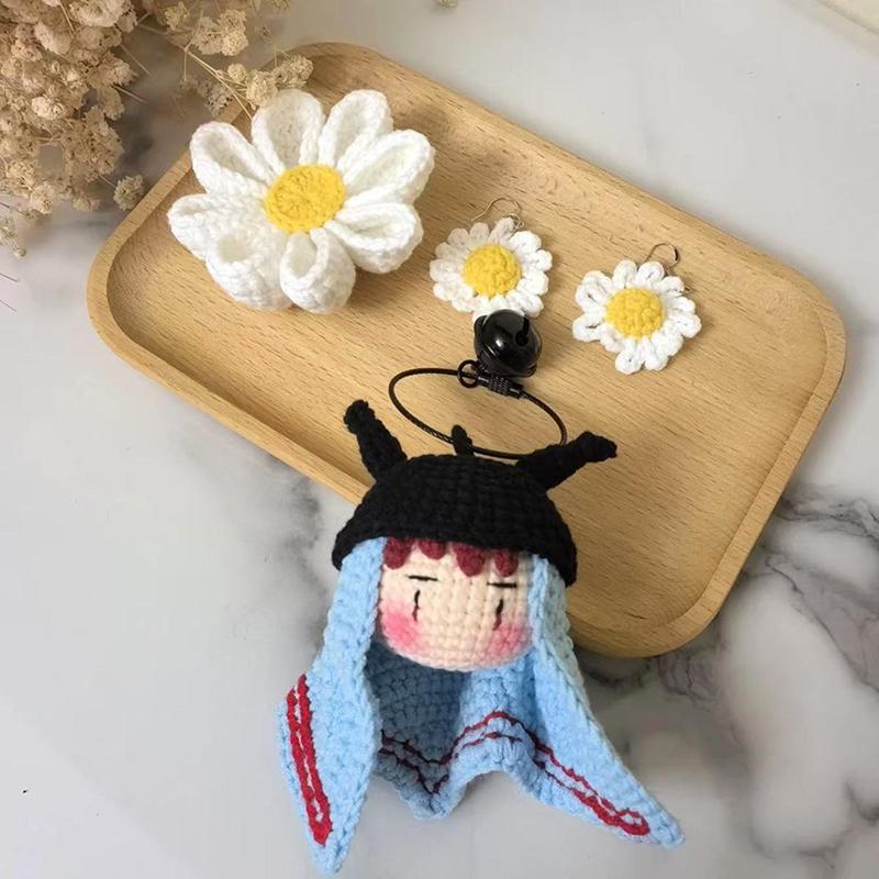 1 Set Croissant Hat Hands-On Gift Ornament G-Dragon Makes A Strong Return To Pink With Crochet Diy Material Bag Pendant Keychain