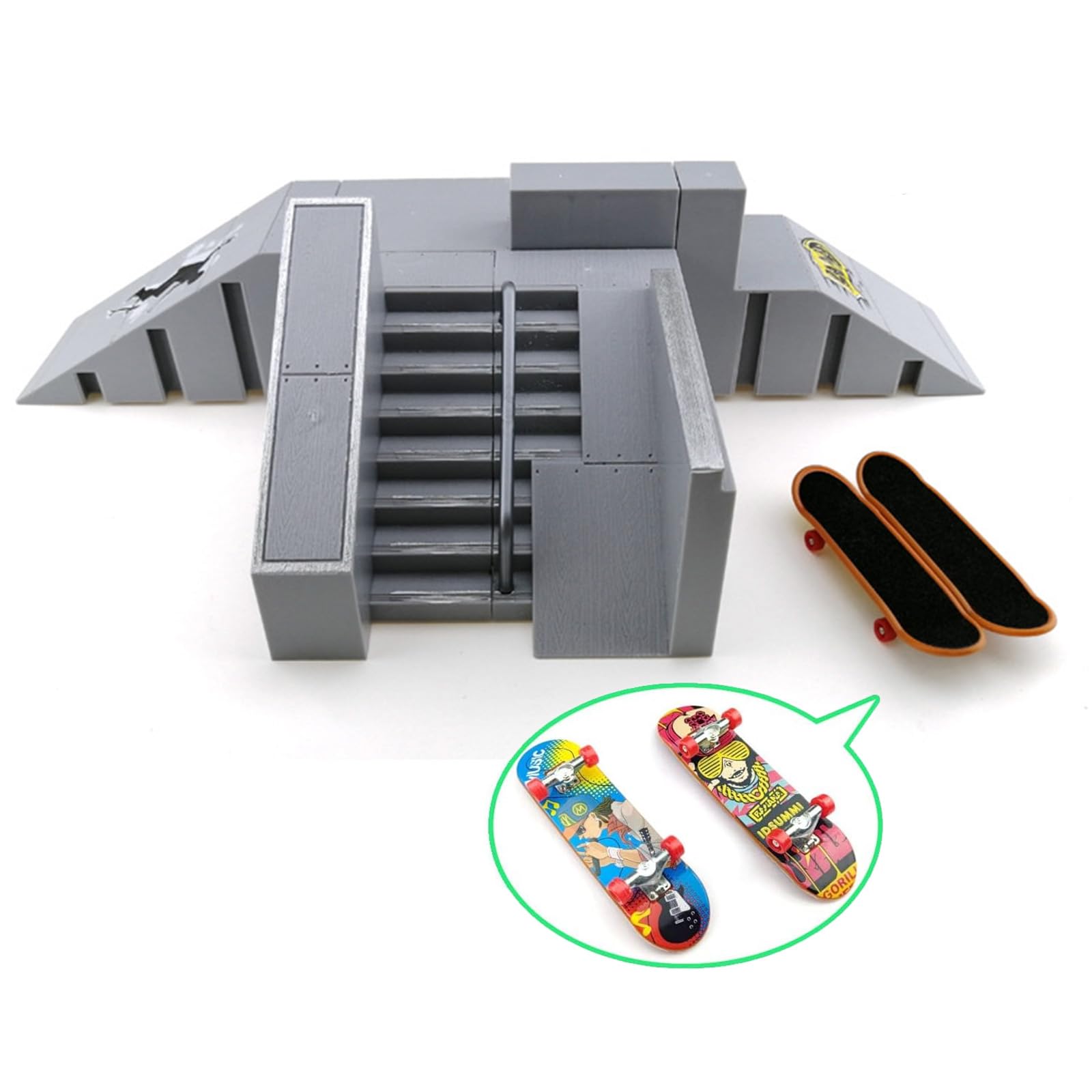 

Hyack Finger Skate Park Finger Skate Finger Skateboard Fingerboard Deck Tape Park (Grey) [Used]