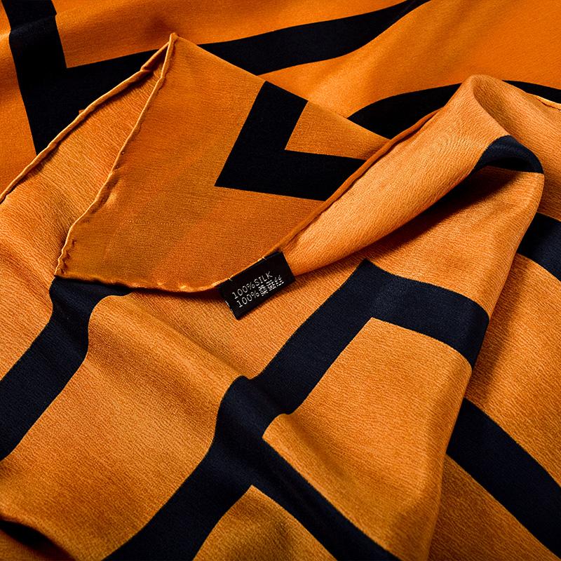 New Coffee Gold Pure Silk Scarf Shawl Fashion Women Large Square Scarves Wraps 90*90cm Spring Fall 100% Silk Scarf Hijab