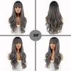 LISI HAIR Female Long Wavy Hair Wig with Bangs Synthetic Heat-resistant Fiber Wig Cosplay Lolita Party Daily Hairpin.
