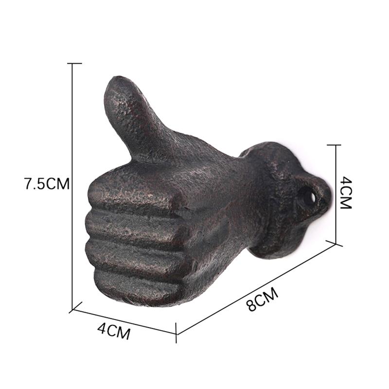Vintage Daumen Handfläche Arm Gusseisen Dekorativer Haken Geeignet zum Aufhängen von Hüten Geschenk Multifunktionale Wanddekoration