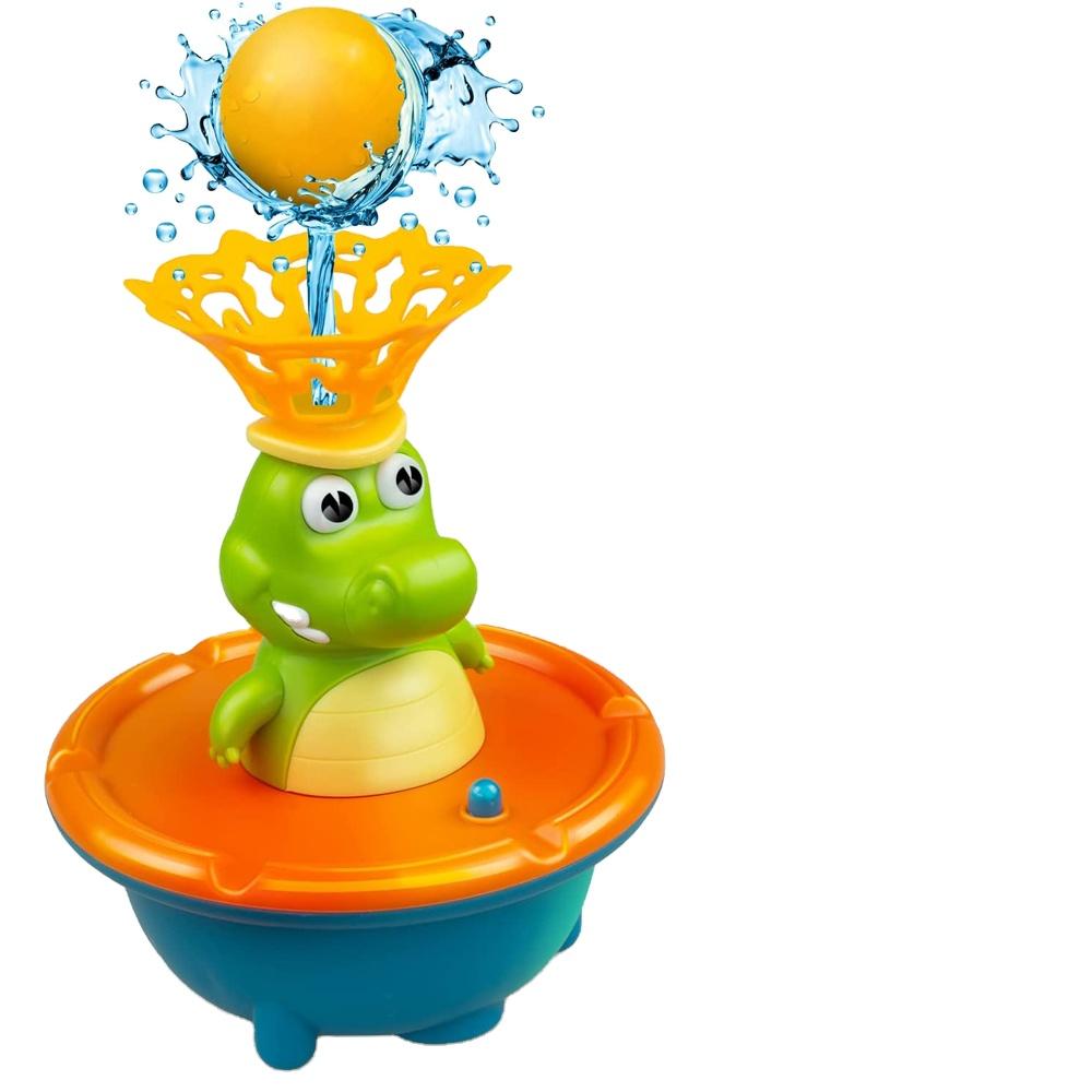 Hot Sell Tub Bathing Baby Summer Toy Bathtub Water Spray Sprinkler Crocodile Infant Bath Toy Electric Shower With Light