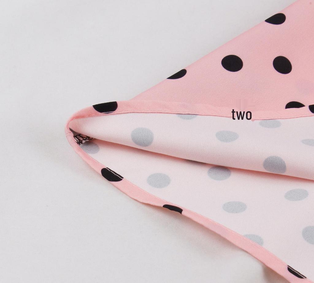 Retro Colorblock Polka Dot Short Sleeve Dress with Turn-Down Collar - Elegant Spring/Summer Style