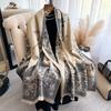 New Bamboo Flowers Scarf For Women Warmer Winter Pashmina Print Scarves Shawls Female Thick Blanket Wraps Foulard