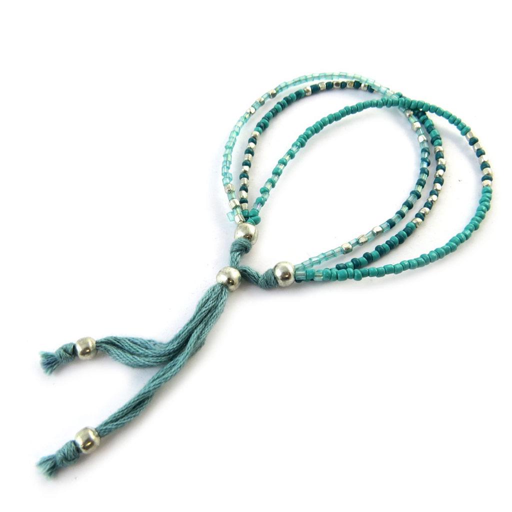 Les Trésors De Lily [N7200] - Turquoise 'Kilimanjaro' Ethnic Bracelet (3 Rows)