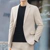 Abito da sposo tinta unita da uomo, casual, da festa, stile coreano, alla moda, vestibilità aderente, set da 2 pezzi, taglie forti