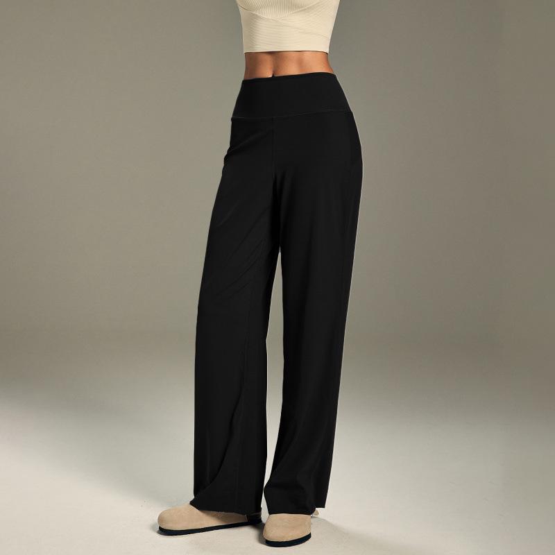 Damen High-Waist Schnelltrocknende Yoga- & Laufhose: Lockeres, gerades Design mit weitem Bein für Pilates, Training und Fitness.