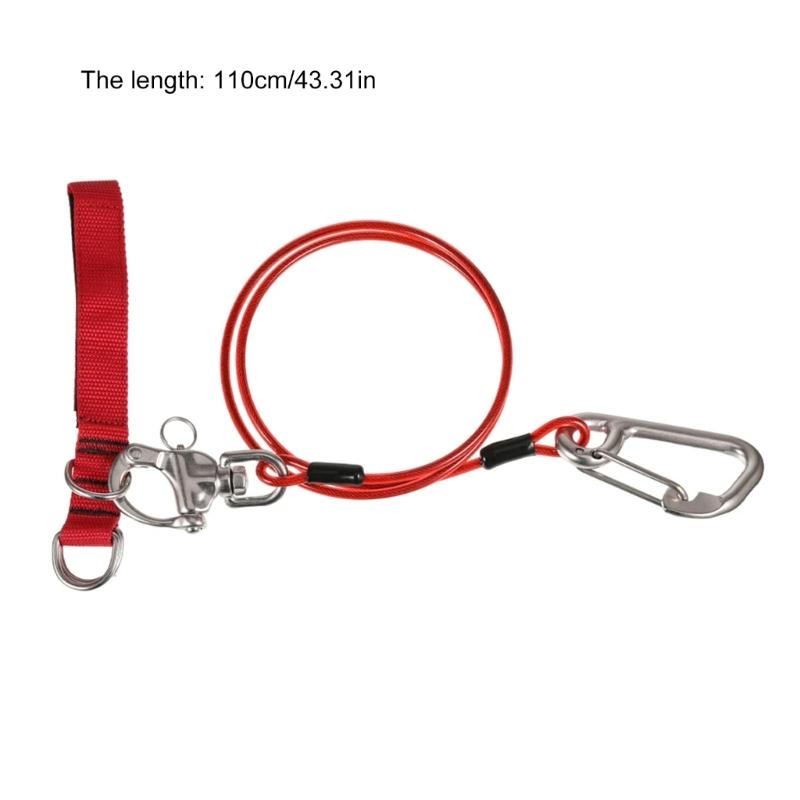 Underwater Diving Freediving Lanyard Diving Safety Lanyard Rope with Wristband & Carabiner Dive Accessories Enduring
