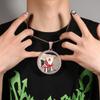 European & American Hip Hop XL Round Photo Pendant Necklace In Gold, Silver, or Rose Gold