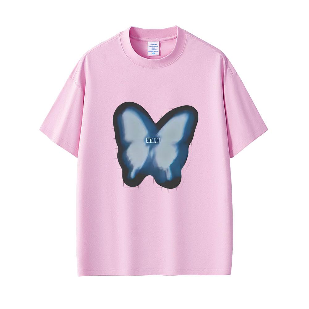 Aitana Butterfly Graphic T-shirt CUARTO AZUL T Shirts Men Women Fashion Pop Music Oversized Streetwear Man Vintage Casual Tshirt