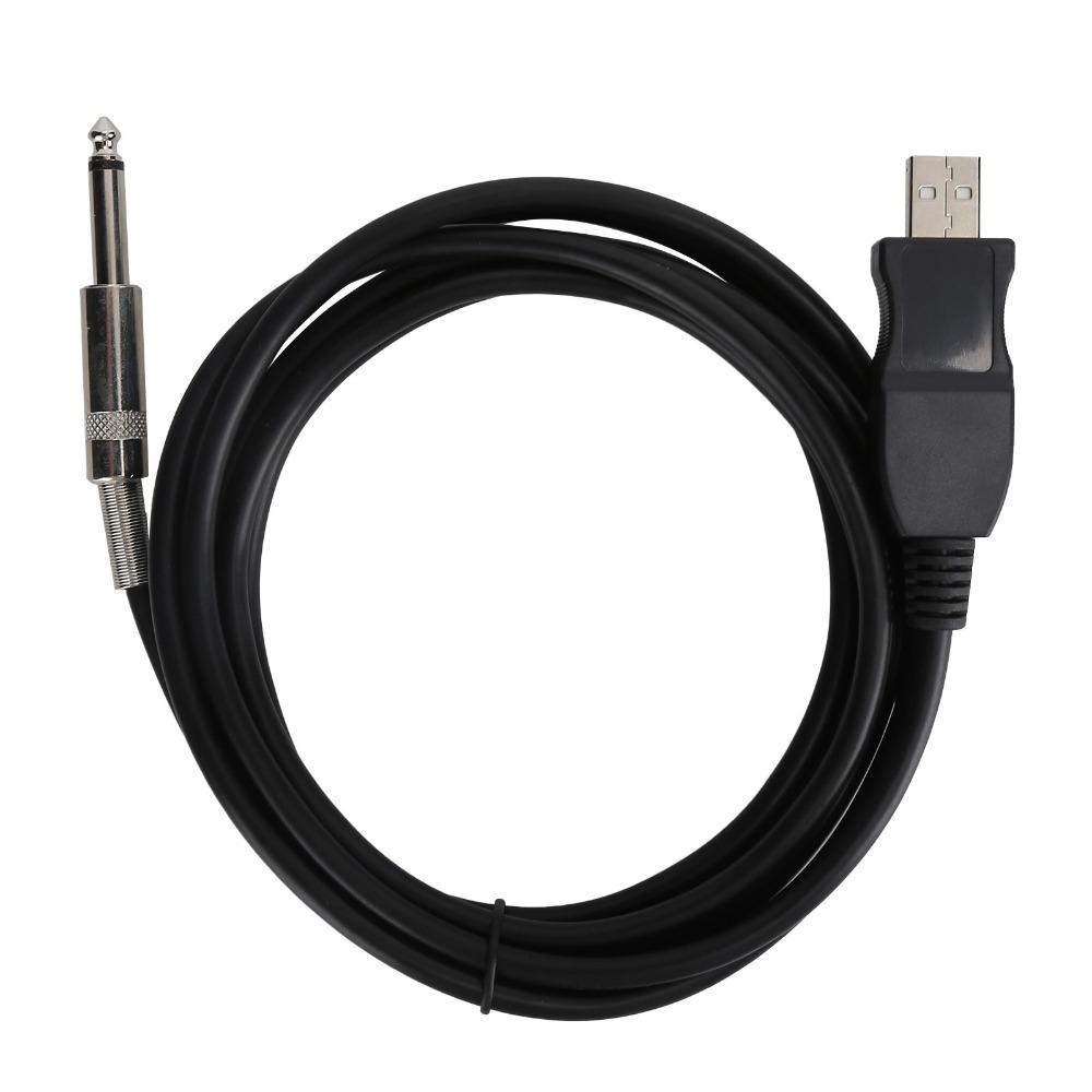 

Black Color Guitar USB Cable 3 Meters Instrument Line Practical USB Audio Wire Speaker Recorder