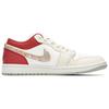 Jordan Air Jordan 1 Low top Basketball Shoes Women's Beige Red 553560-133(Teamfour-)