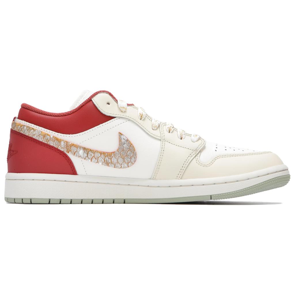 Jordan Air Jordan 1 Low top Basketball Shoes Women's Beige Red 553560-133(Teamfour-)