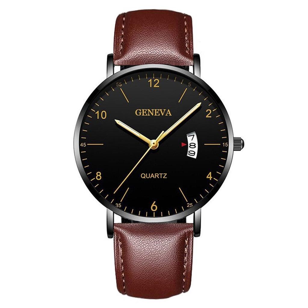 Mens Leather Business Fashion Watch Strap Watch For Gift Giving