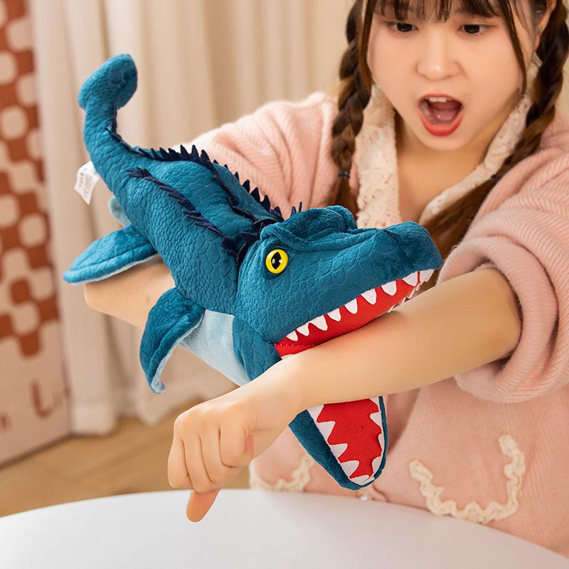Plush Toy Dinosaur Mouth Puppet Performance Toy Tyrannosaurus Rex Figurine Interactive Children'S Toy Gift
