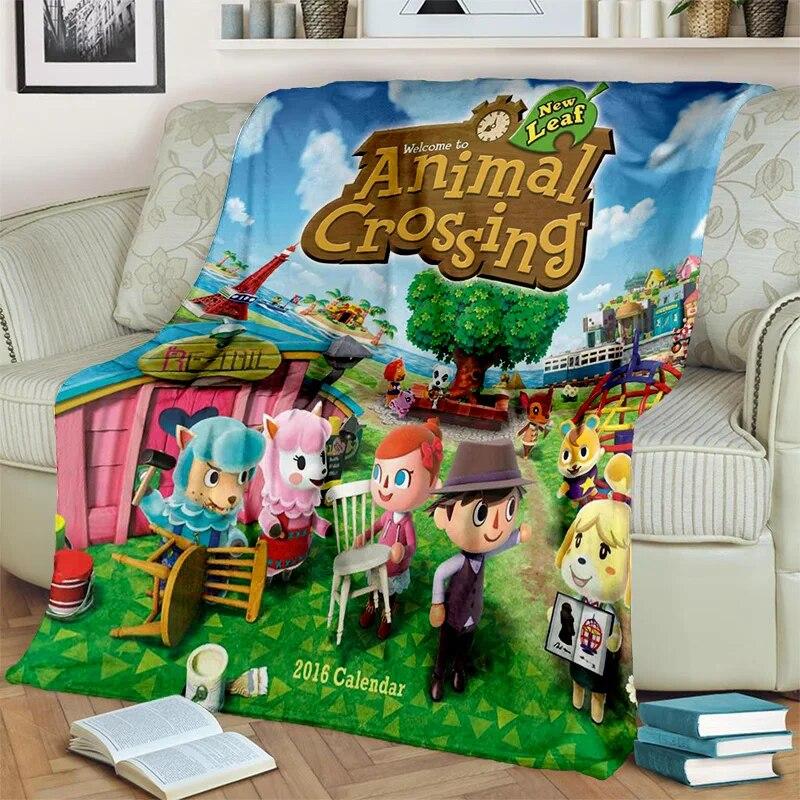 

Cartoon Animal Crossing New Horizons Soft Plush Blanket,Flannel Blanket Throw Blanket for Living Room Bedroom Sofa Cover Child