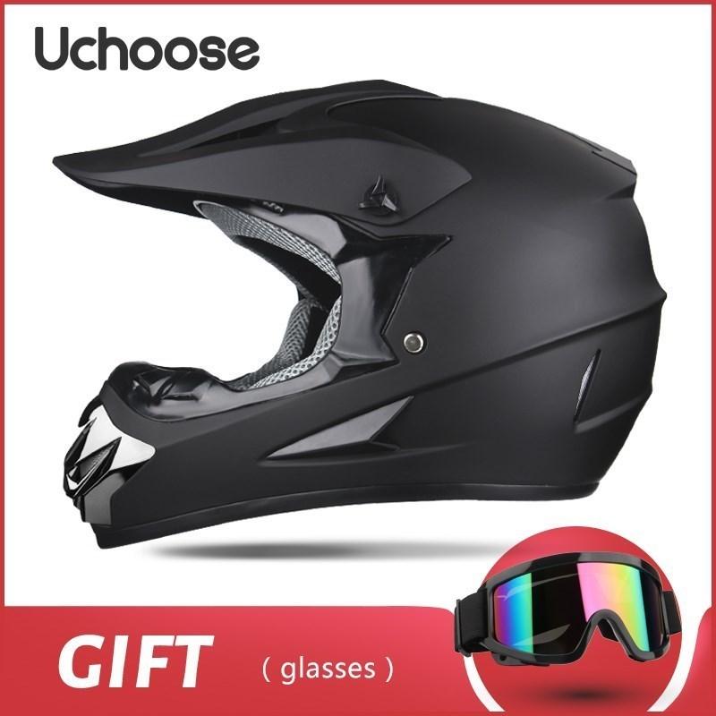 Free Gift Kids Protective Helmet Motocross Motorcycle Moto Bike Full Face Helmet Adult Women Racing Sports Off-road Scooter ATV