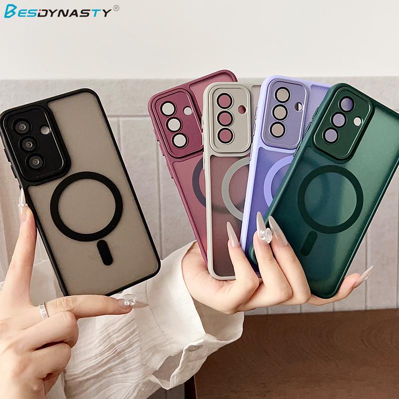Matte Magnetic Wireless Charge Case for Samsung Galaxy S25 Ultra S24 FE S23 Plus A56 A36 A26 A17 A07 Magsafe Hard Cover