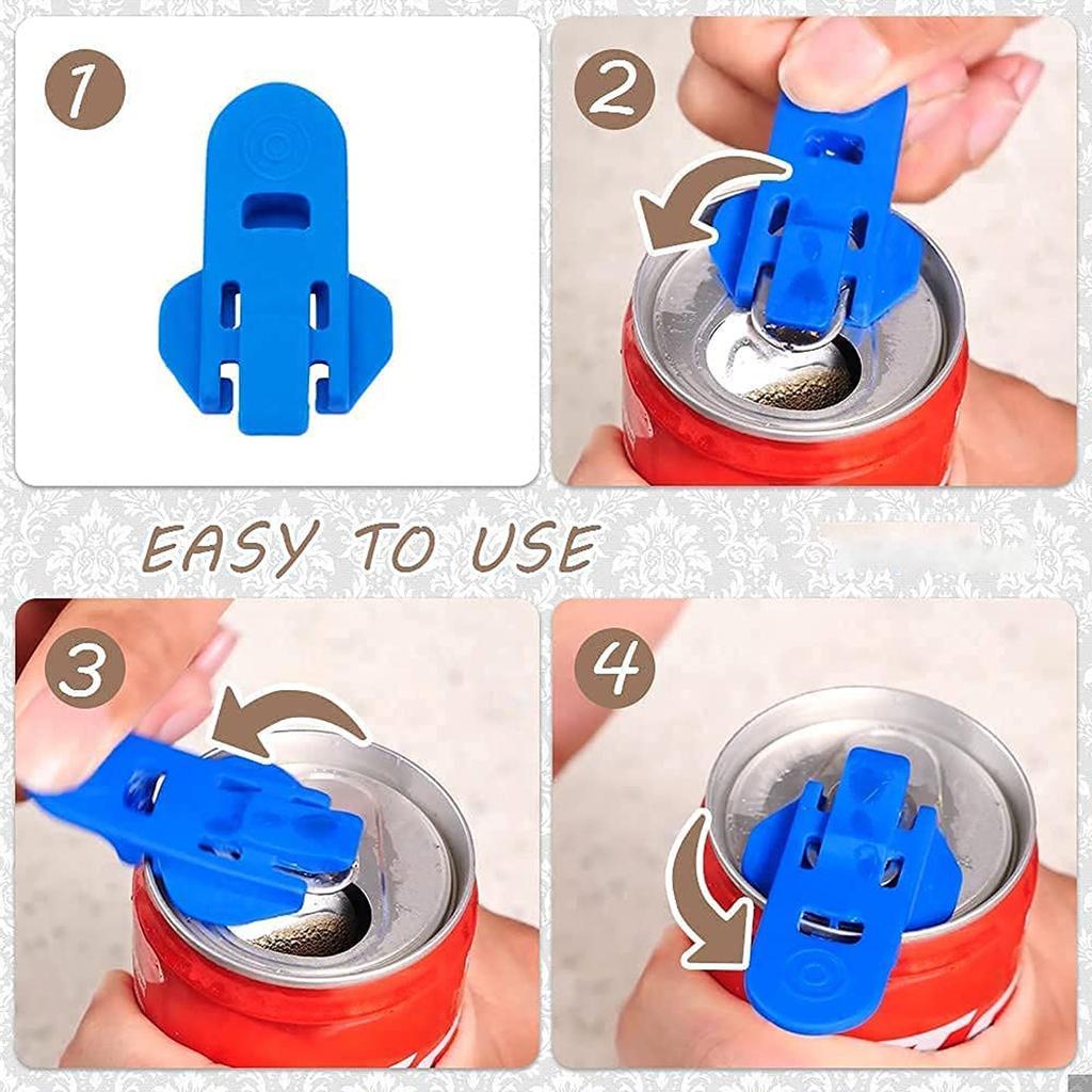 6Pc Easy Can Opener Safety Handheld Sodas Can Opener Portable Plastic Can Opener