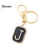 26 Alphabet Charm A-Z Rhinestone Letter Keychain, Zinc Alloy Capital Keyring, Plated for Handbags and Backpacks Decorative Key Accessory