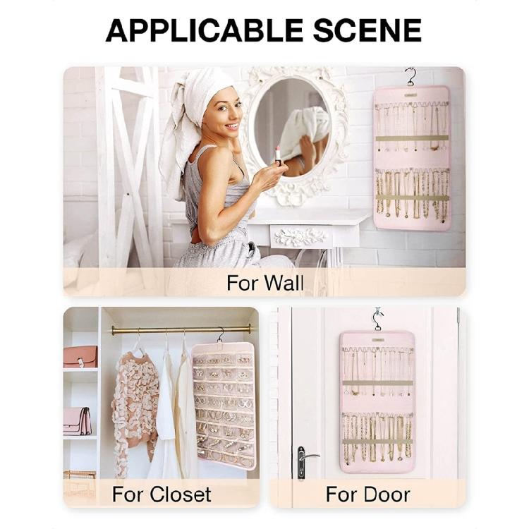 Portable Jewelry Rack with Metal Hook Jewelry Storage Roll for Storing Earrings