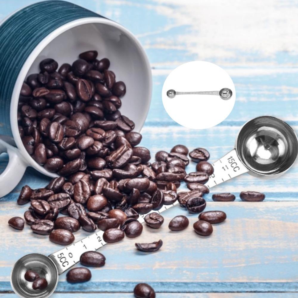 Rustless Steel Double Spoon Double End Coffee Scoop Multi Spec Seasoning Spoon  Cafe Bar