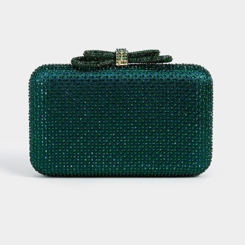 Diamond Evening Bag Clutch Silk Fabric