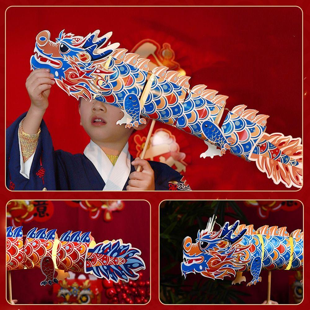 Chinese Dragon Dance Lantern Handmade LED Lantern Toys DIY Material Bag Antique Lantern  New Year