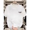 Trendy brand t-shirts for men 2025 new short-sleeved summer clothes tops pure cotton loose white T-shirt round neck