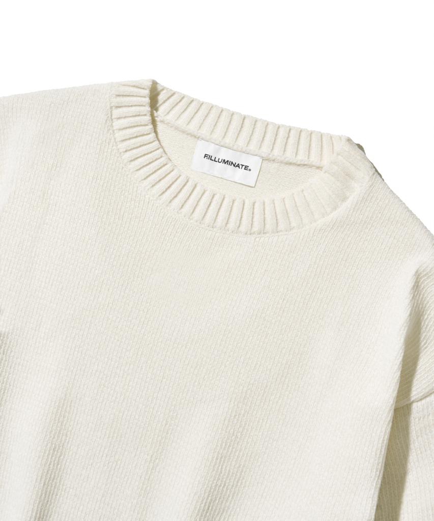 FILLUMINATE (W) Damaged Velvet Crop Knit - Ivory
