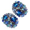 Elegant Round Crystal Ear Clips Colorful Rhinestone Earrings Stylish Non Pierced Ear Rings for Women Christmas Gift