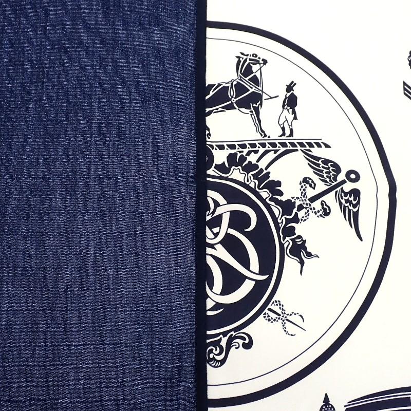 HERMES  H394829T 02  scarf Navy/Ivory silk/wool mens